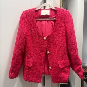 Amanda Uprichard Hot Pink Tweed Jacket